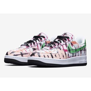 NIKE AIR FORCE 1 AF1 '07 QS LOW BLACK TIE DYE WOMEN Sz 6 NEW W/BOX (no box top)